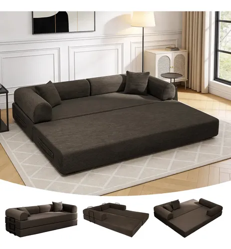 Review: Sofá Cama Modular para 3 Pessoas, Veludo Cotelê e Cama Auxiliar, Marrom article media cmt3euo2v0009okl717ssx9j3